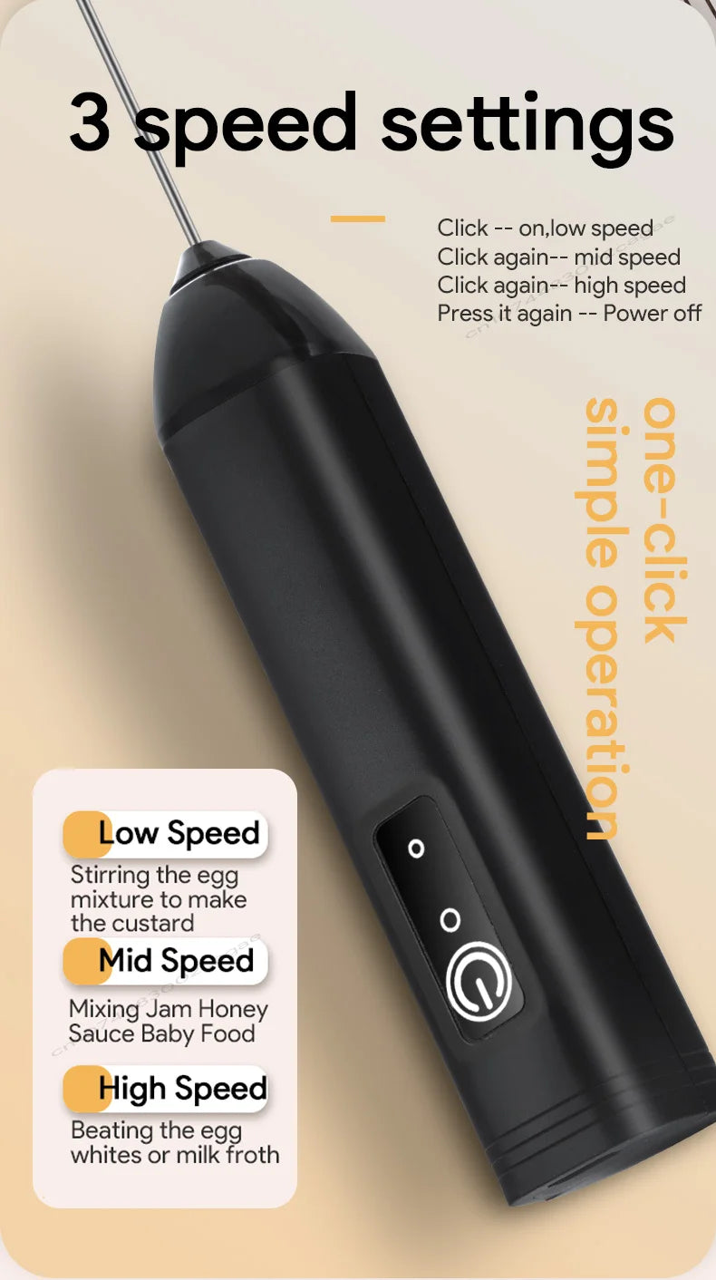 USB 3-Speed Milk Frother