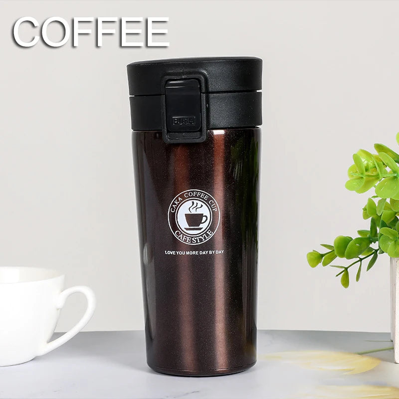 0.5L Stainless Steel Thermal Mug - Leak-proof Coffee Flask