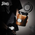 Bincoo 1000ml Airtight Coffee Canister - Vacuum Seal Stainless Steel Airscape Container for Coffee Beans | Kitchen Storage