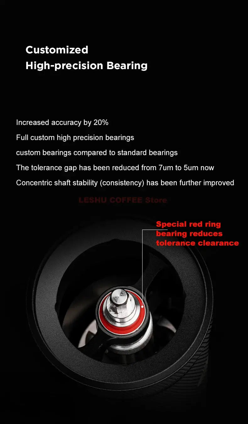 StepUP Coffee Manual Coffee Grinder Chestnut S3 – External Adjustment, S2C890 Burr