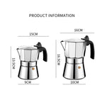 JUSTINLAU 150/300ML Octagonal Stainless Steel Moka Pot - Italian Style Espresso Maker for Home Brewing