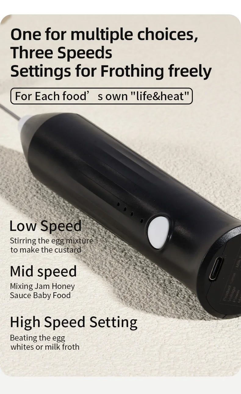 USB 3-Speed Milk Frother