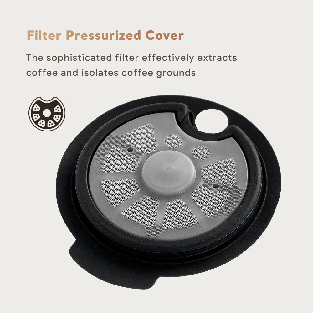 Stainless Steel Reusable Tassimo Pods with 4 Black Silicone Lid Tamper Compatible for-Bosch Tassimo Machine