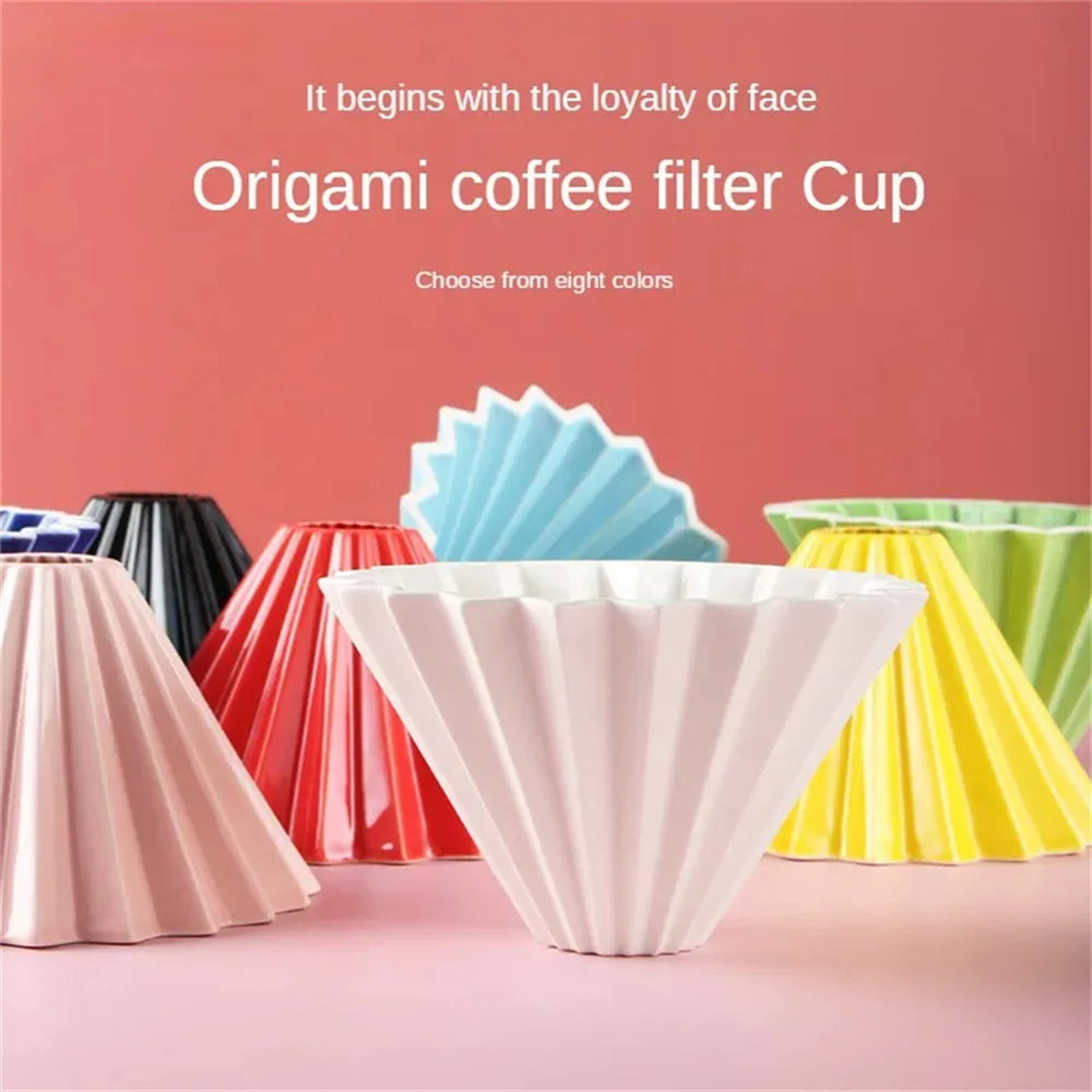 Ceramic Coffee Filter Cup Reusable Filters Coffee Maker Conical Hand Flush light blue StepUp Coffee