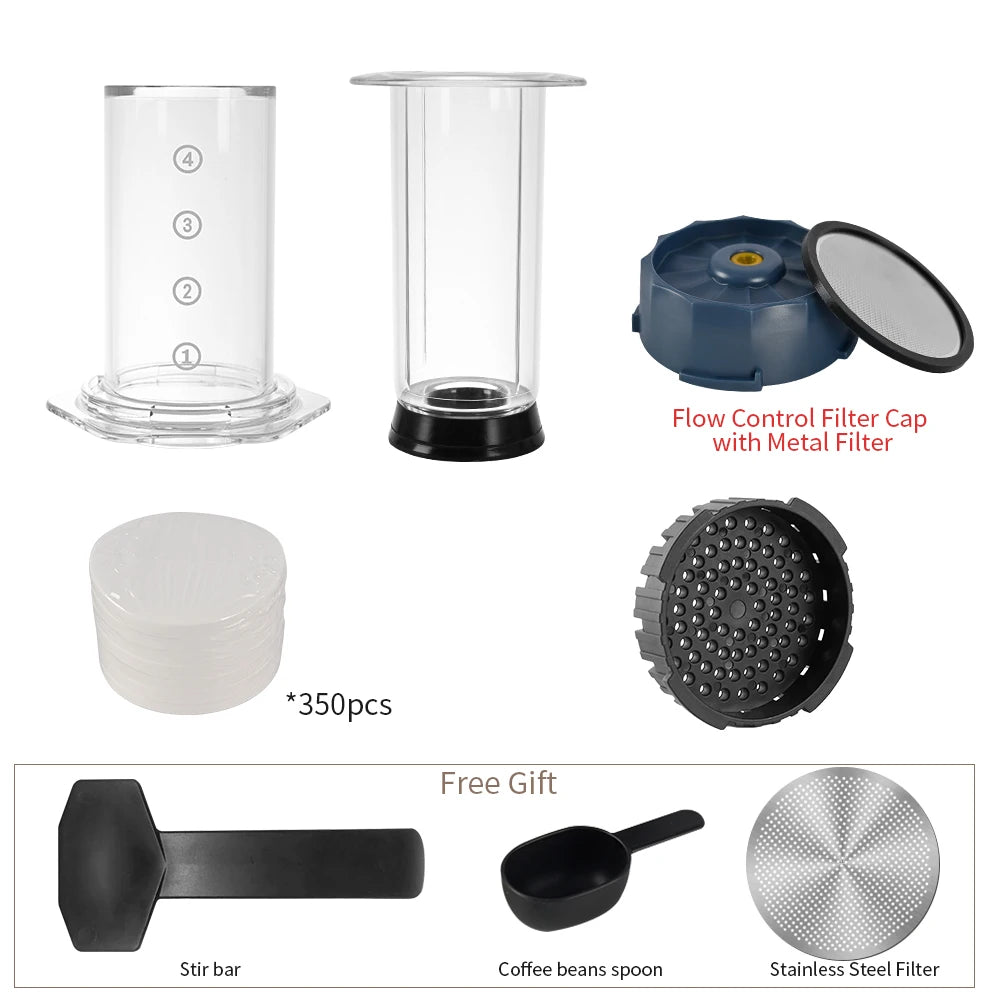 CAFEMASY Portable AeroPress Coffee Maker 250ml - Espresso & French Press Style