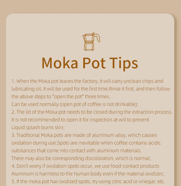 Italian Coffee Moka Pot Set Suitable for Home and Office
