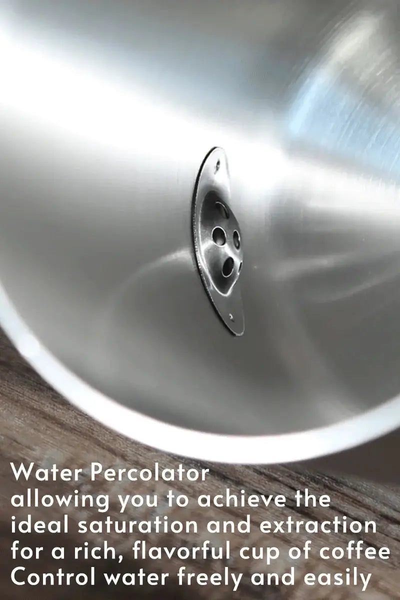 Stainless Steel 600ml Long Gooseneck Spout Barista Espresso Coffee Maker in matte blue with wooden knob lid, ideal for precise pour-over brewing.