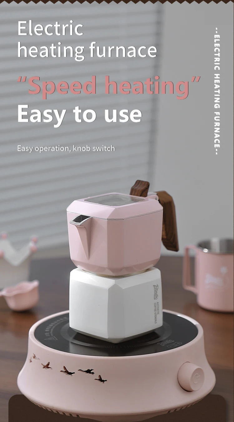 Double Valve Moka Pot Square Coffee Pot Espresso Pot Coffee Extraction Maker