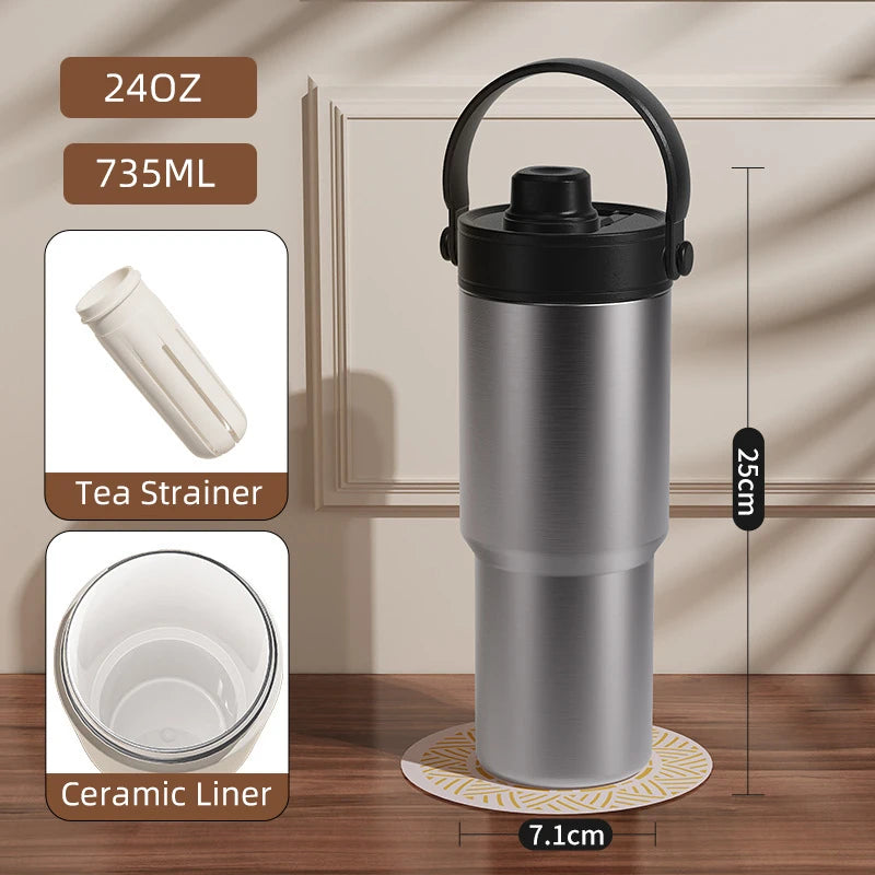 24 oz Ceramic Lined Travel Mug