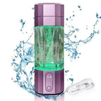 2025 10000PPB hydrogen water bottle with 420ml body, colorful lights, pressure relief valve, and Type-C charging base