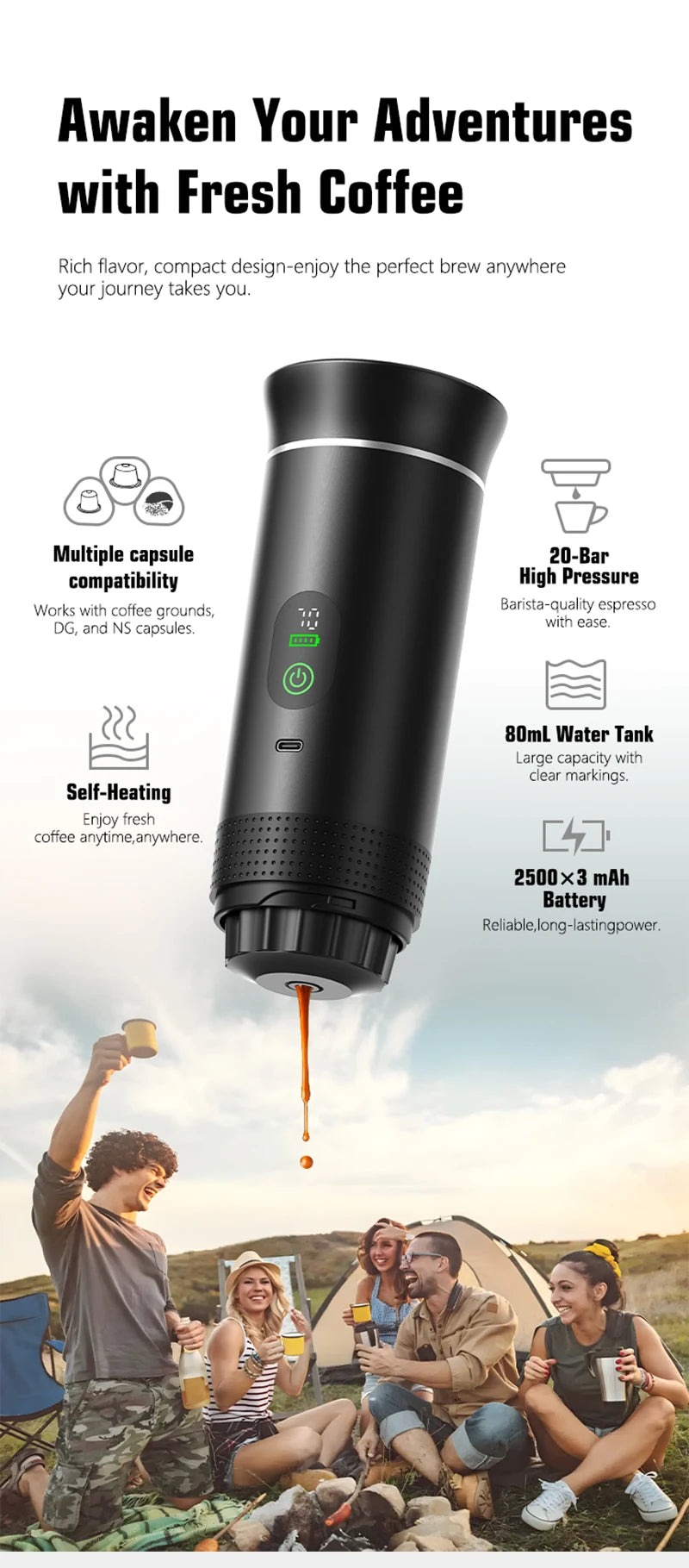 3-in-1 Portable Espresso Maker