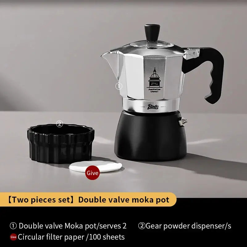 Espresso Extraction Coffee Maker, Dual Valve Moka Pot
