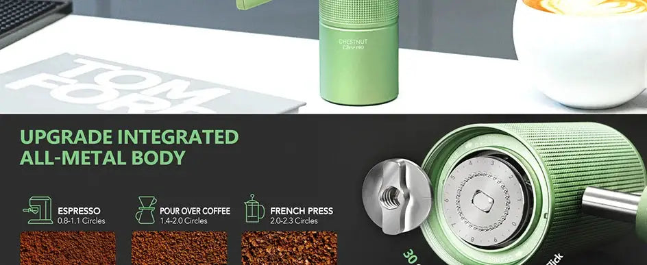 StepUP Coffee Manual Coffee Grinder Chestnut C3 ESP Pro – Steel Conical Burr