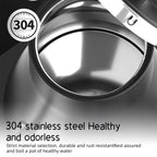 Portable gooseneck electric kettle with thermal insulation, ideal for travel. Features a sleek black stainless steel design with precise temperature control.