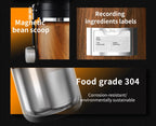 Bincoo 1000ml Airtight Coffee Canister - Vacuum Seal Stainless Steel Airscape Container for Coffee Beans | Kitchen Storage