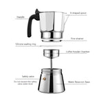 JUSTINLAU 150/300ML Octagonal Stainless Steel Moka Pot - Italian Style Espresso Maker for Home Brewing