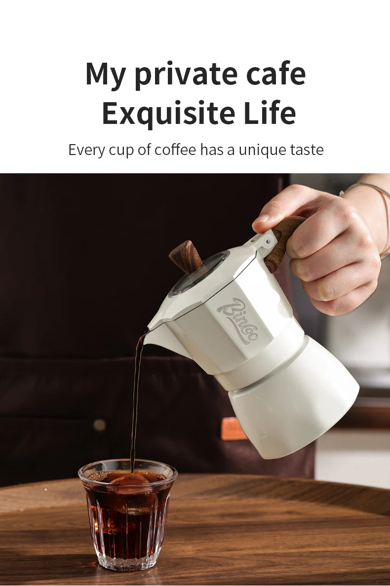 Dual Valve Moka Pot Set with Heater, Home Espresso Maker