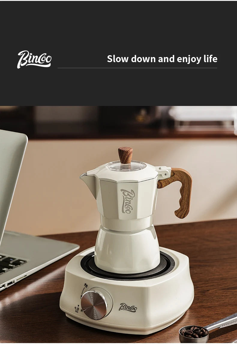 Dual Valve Moka Pot Set with Heater, Home Espresso Maker