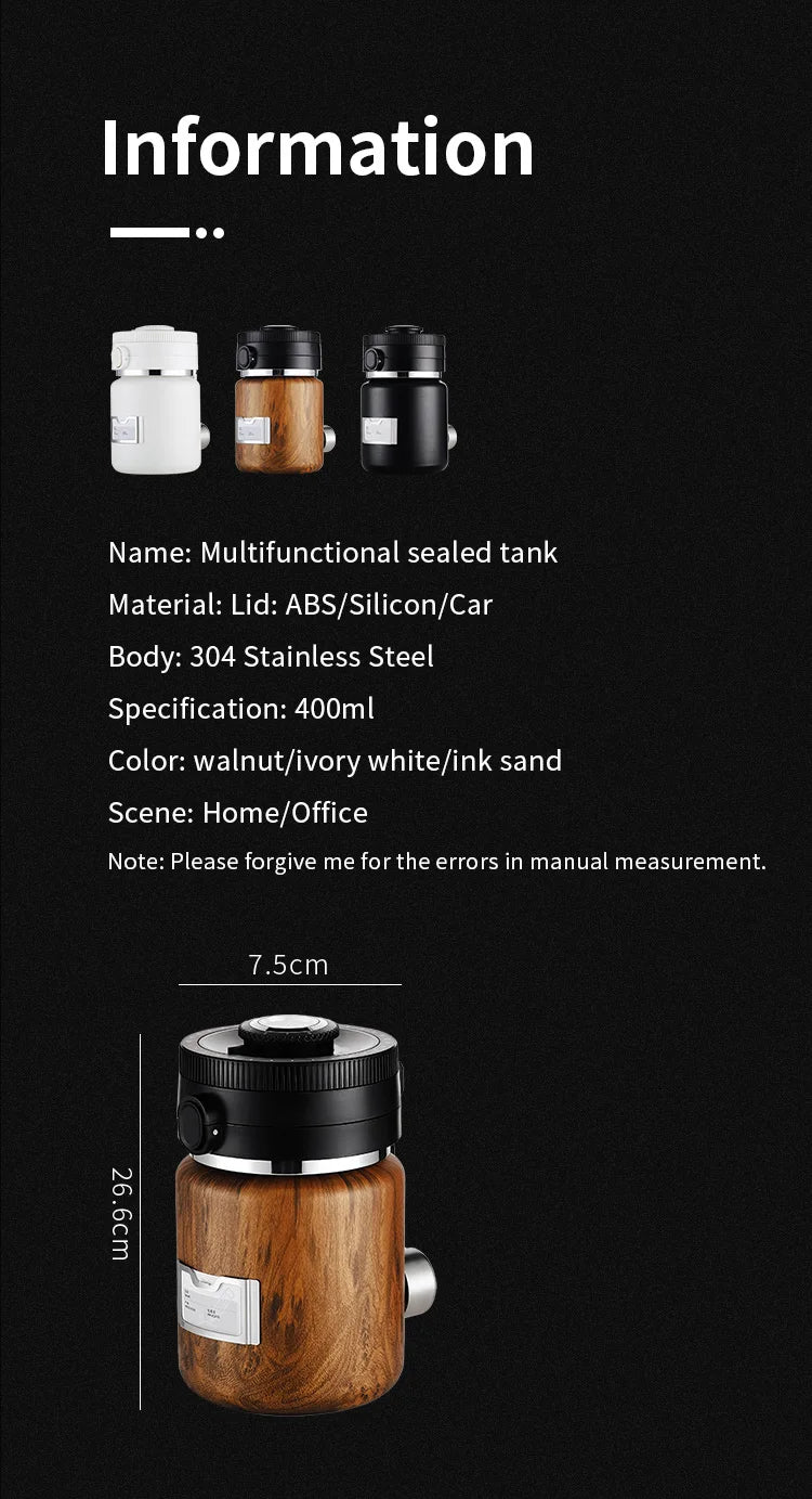 Bincoo 1000ml Airtight Coffee Canister - Vacuum Seal Stainless Steel Airscape Container for Coffee Beans | Kitchen Storage