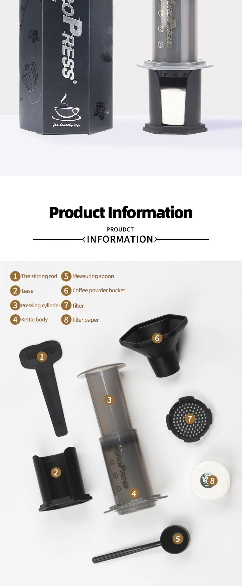 Portable Coffee Press Brewer