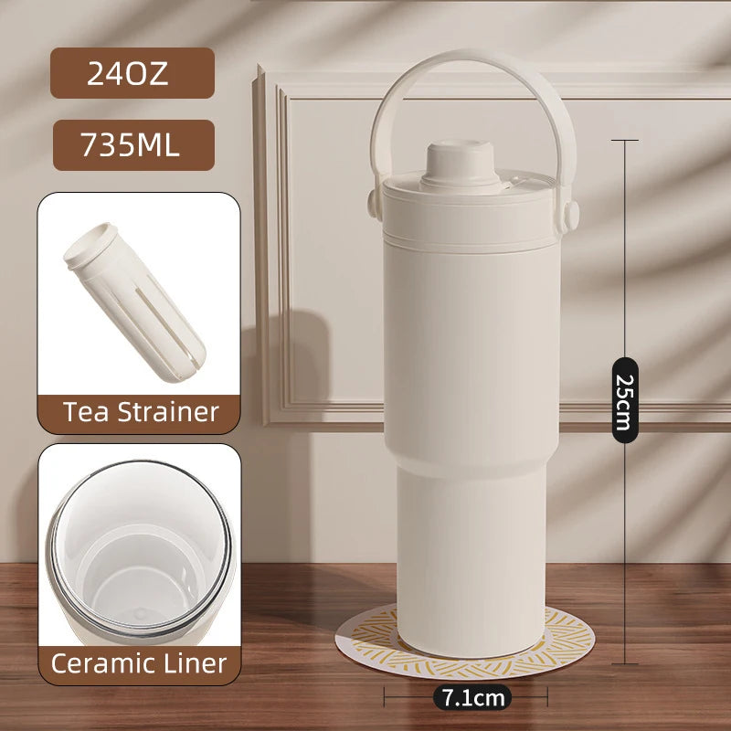 24 oz Ceramic Lined Travel Mug