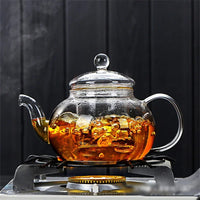 High Borosilicate Glass Flower Teapot Set: Heat-Resistant, Filterable, 400ml/1000ml" Glass Tea Pot - StepUp Coffee