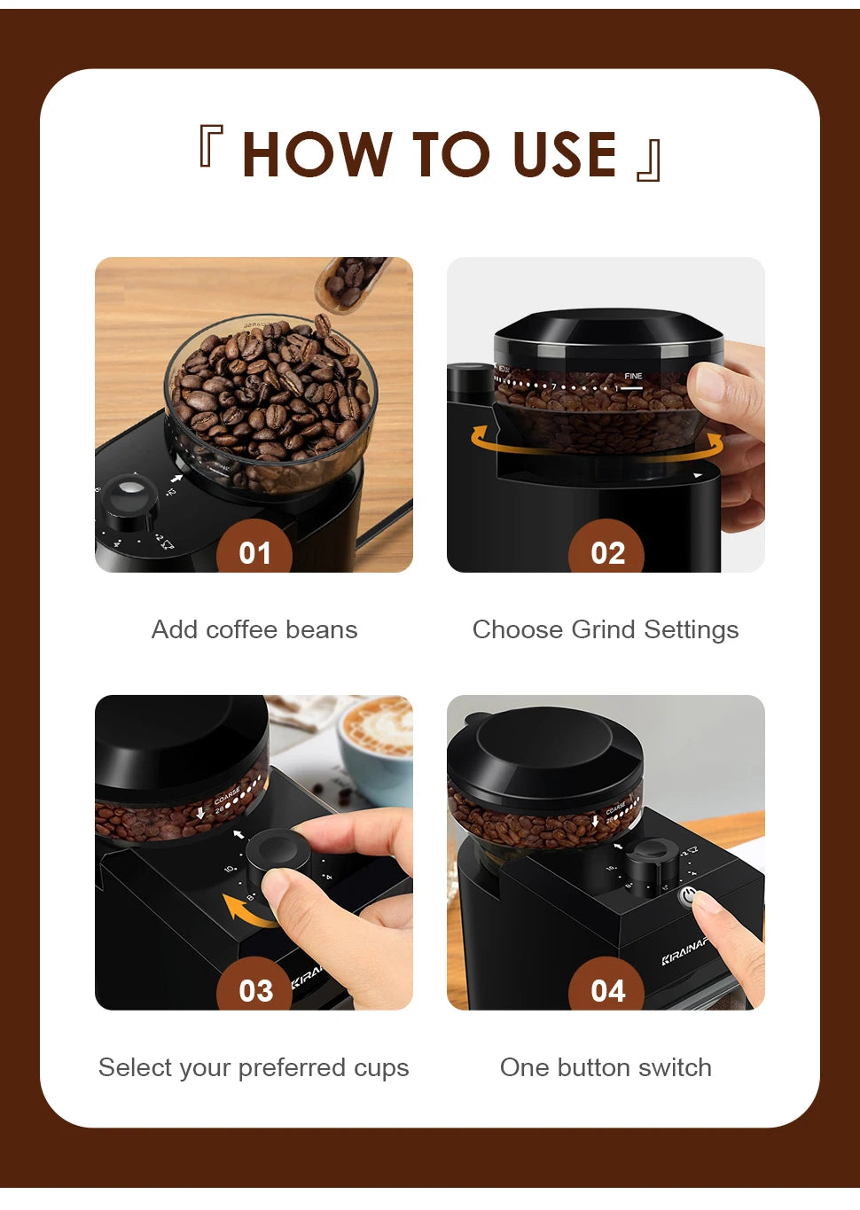 28-Setting Burr Coffee Grinder