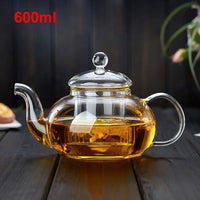 High Borosilicate Glass Flower Teapot Set: Heat-Resistant, Filterable, 400ml/1000ml" Glass Tea Pot - StepUp Coffee