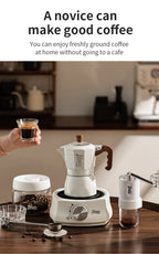 Dual Valve Moka Pot Set with Heater, Home Espresso Maker