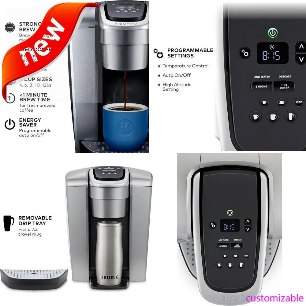 New-Keurig K-Elite Single Serve Coffee Maker, Adjustable Strength, Temperature Control, and Iced Coffee Option, Brews 8-