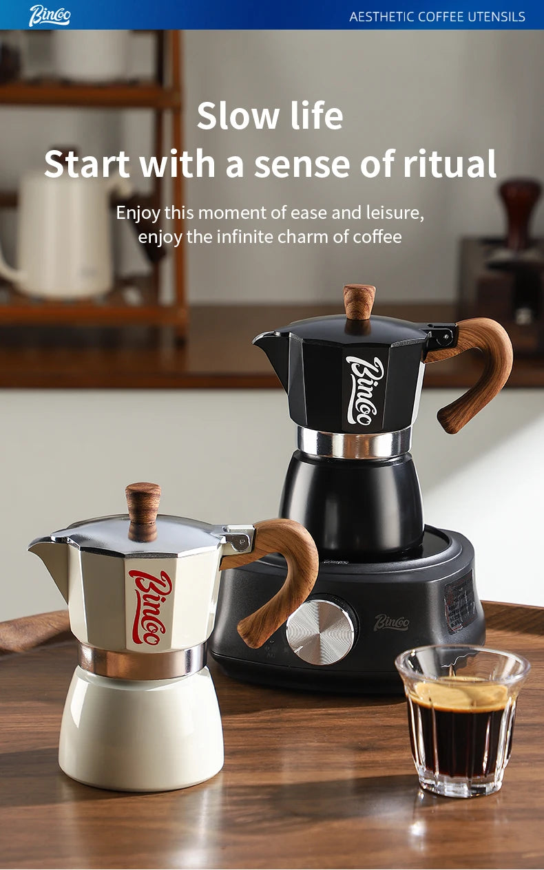 300ml Moka Pot - Italian Espresso Stovetop Coffee Maker for Home Baristas