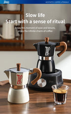 300ml Moka Pot - Italian Espresso Stovetop Coffee Maker for Home Baristas