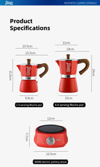 300ml Moka Pot - Italian Espresso Stovetop Coffee Maker for Home Baristas