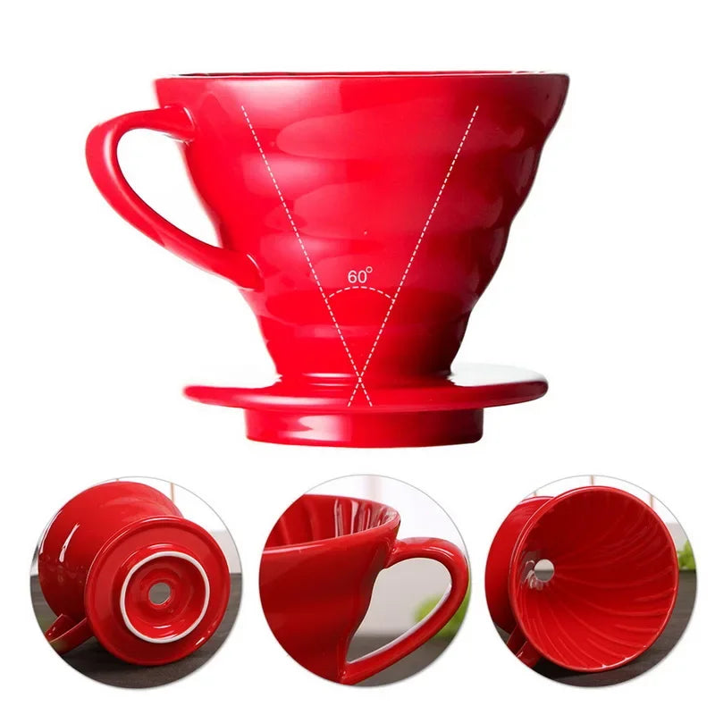 Ceramic Coffee Dripper – Engine-Style Pour Over (Reusable, 1–4 Cups)