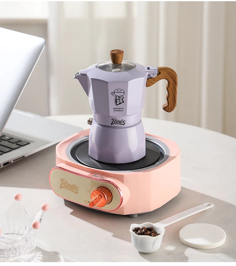 Double Valve Moka Pot Espresso Maker Manual Brewed