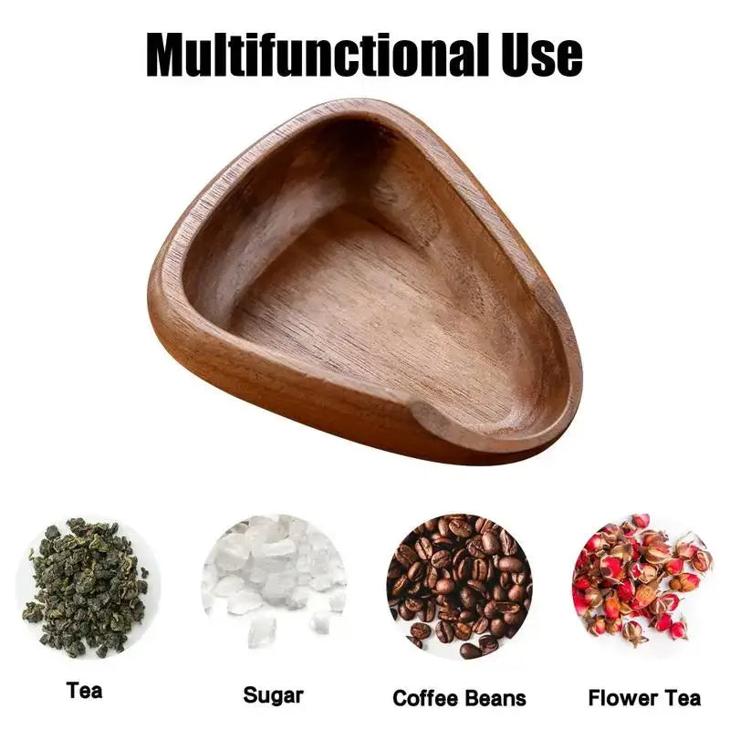 Coffee Beans Dose Tray | Pure Walnut Wood Teaspoon | Tea Separator for Precision Coffee & Tea Brewing