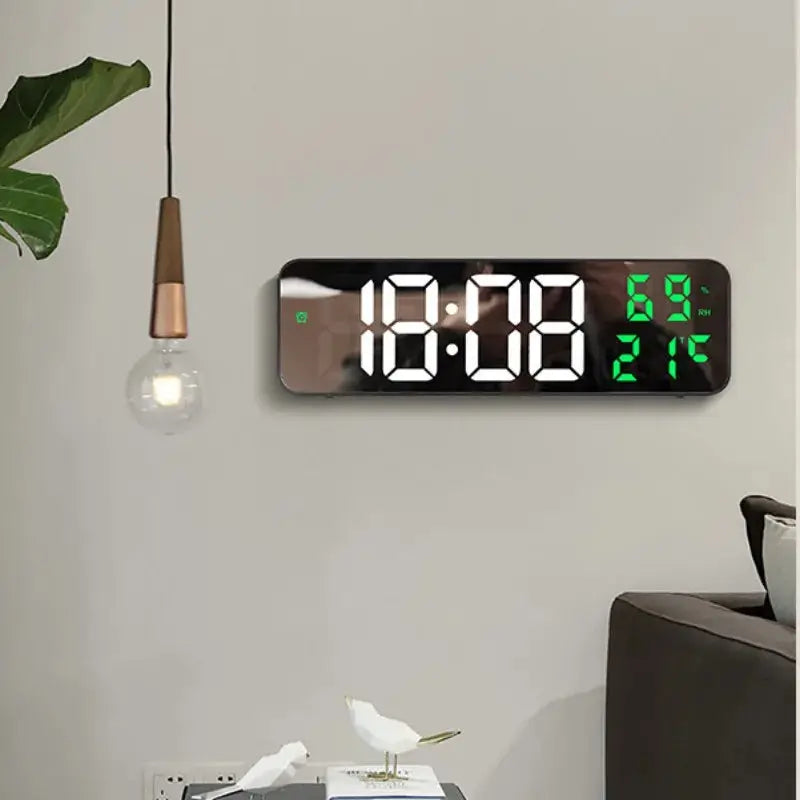 Digital Wall clock display time, temperature, humidity