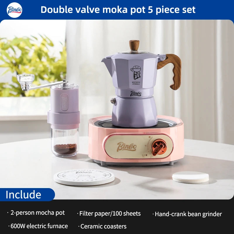 Double Valve Moka Pot Espresso Maker Manual Brewed