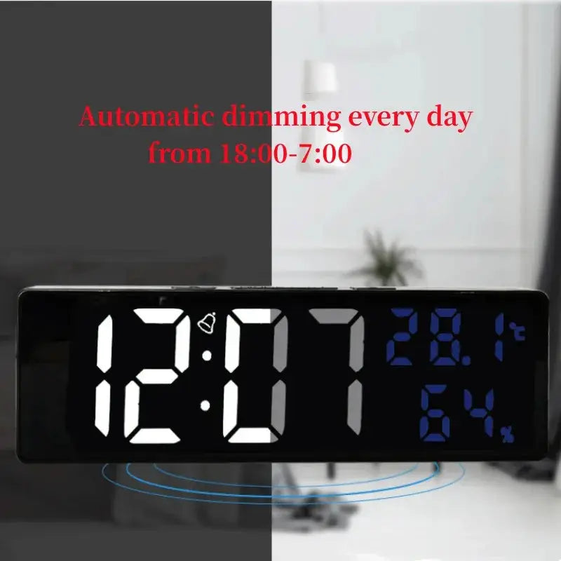 Digital Wall clock display time, temperature, humidity