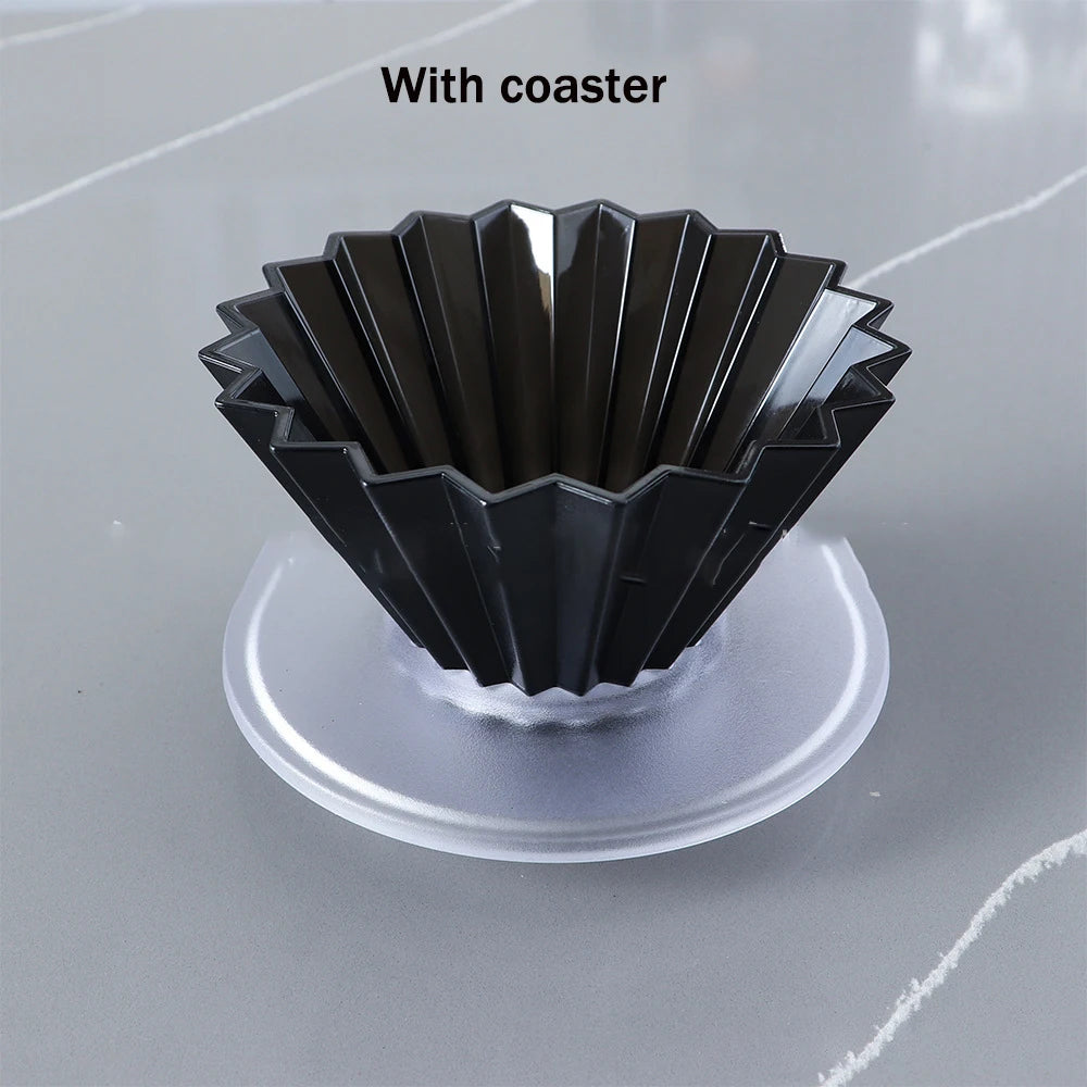 Origami V-Shaped Coffee Drip Filter Cup – Hand Brewing Coffee Filter for 1-4 People, Resin Anti-Fall Design, Perfect for Pour-Over Coffee Enthusiasts