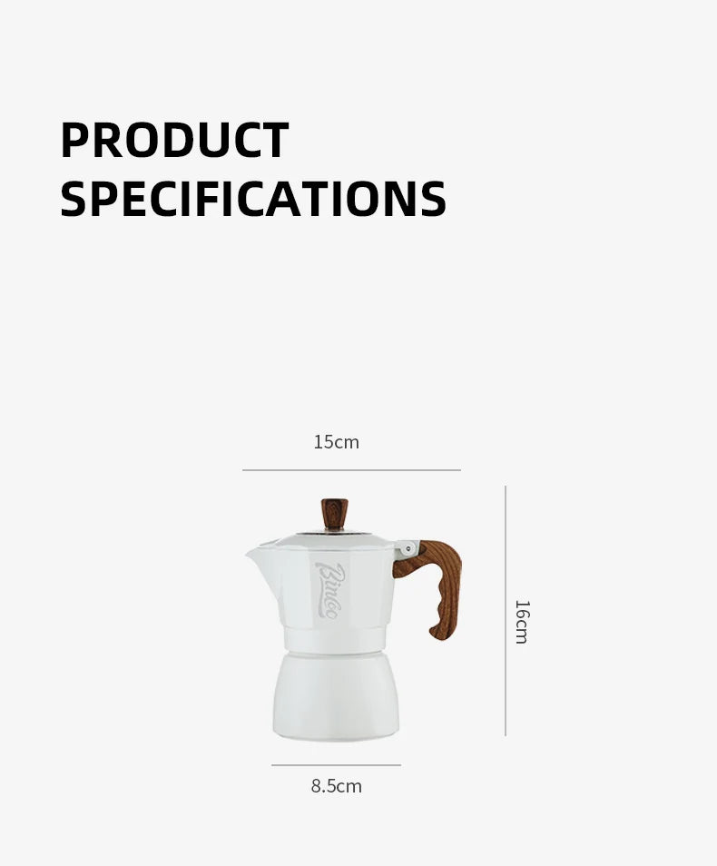 Dual Valve Moka Pot Set with Heater, Home Espresso Maker