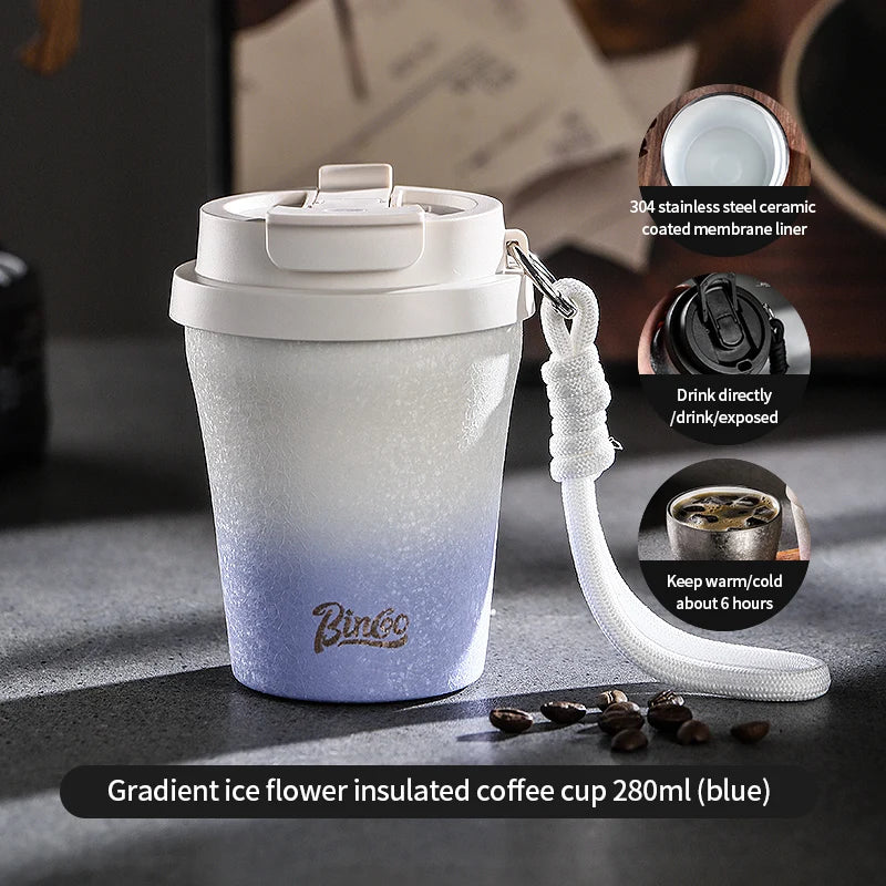 280ml Double Wall Ceramic Lined Travel Mug Car