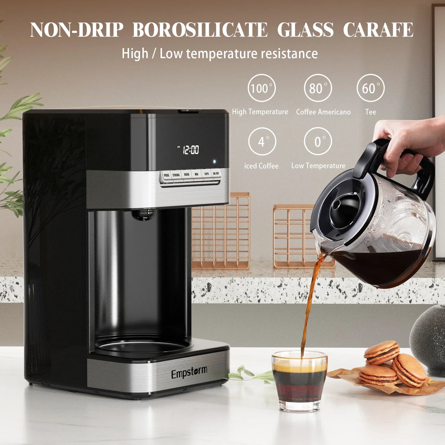 American style keep warm function electric programmable single service drip coffee machine