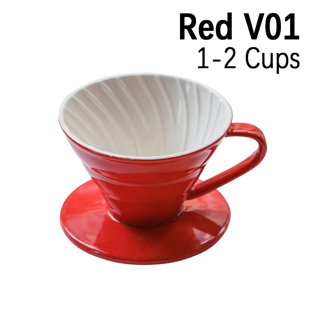 a red coffee cup sitting on top of a saucer