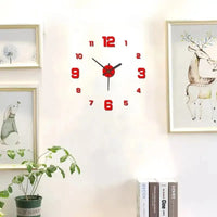 Decorative red Kitchen wall clock on a wall