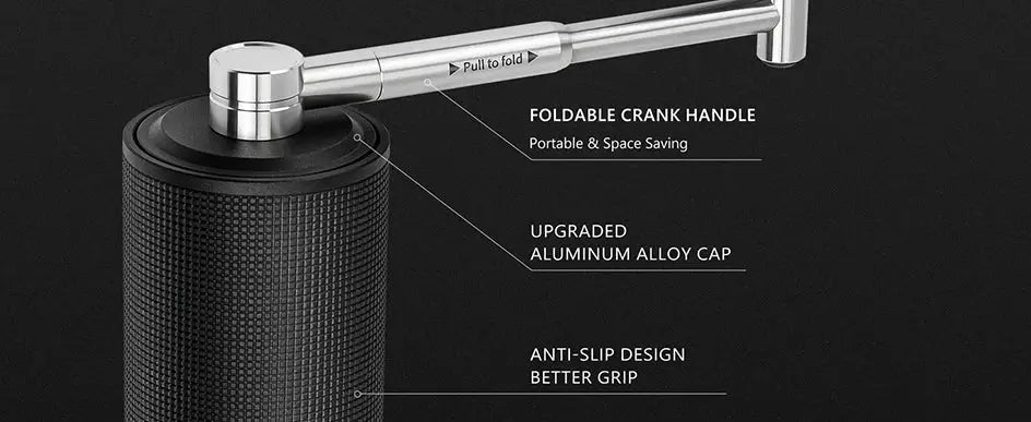 Espresso-ready stainless steel burr coffee grinder