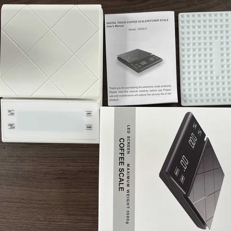 Display Digital High Precision Coffee Kitchen Scale Rechargeable Auto Timer