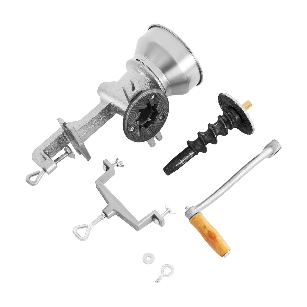 Hand Crank Grain Grinding Tool, Manual Flour Mill for Wheat Corn Coffee Beans, Adjustable Fineness with Clamp