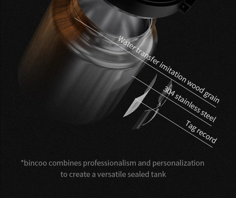 Bincoo 1000ml Airtight Coffee Canister - Vacuum Seal Stainless Steel Airscape Container for Coffee Beans | Kitchen Storage