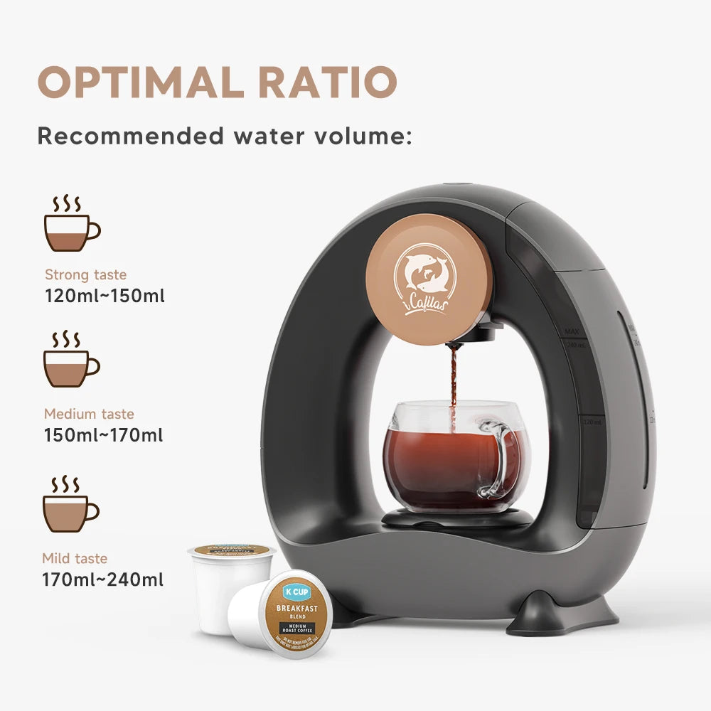 Portable Coffee Maker Low decibel Americano Capsule Coffee Machine Compatible with Coffee Powder & K Cups Original Capsules